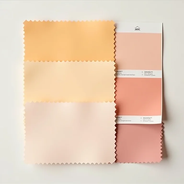 Amostras de tecidos e cores que refletem a identidade da marca.