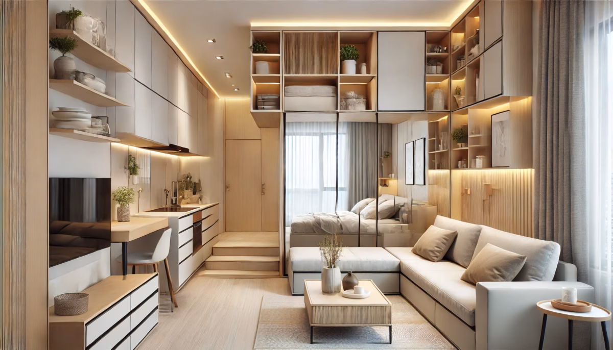 Aproveitando Cada Centímetro com Nichos e Prateleiras Aéreas - inspiração