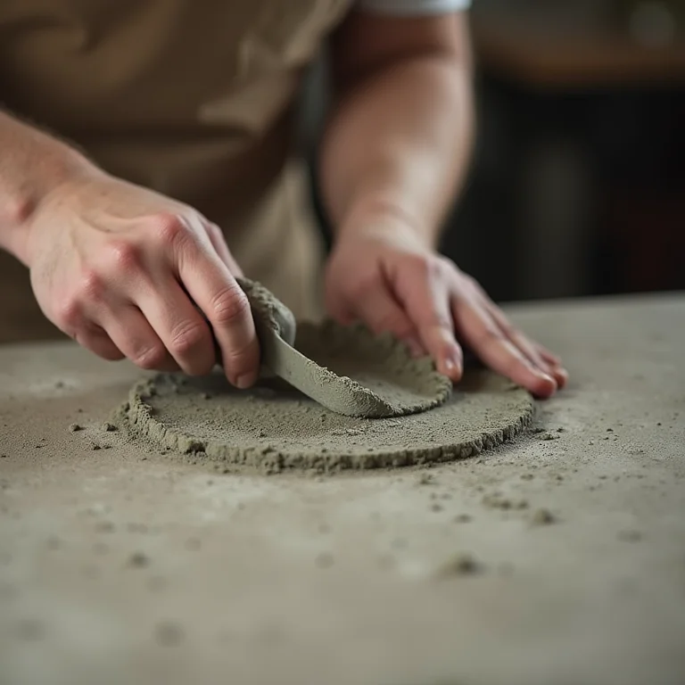 Aplicação de cimento queimado em bancada