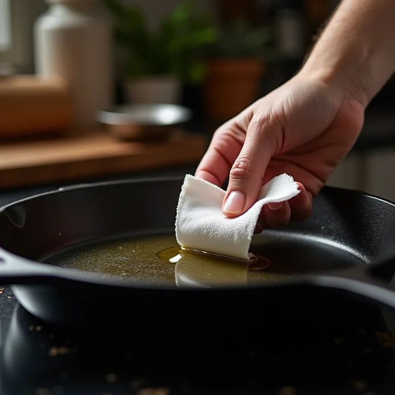 Aplicando óleo em panela de ferro