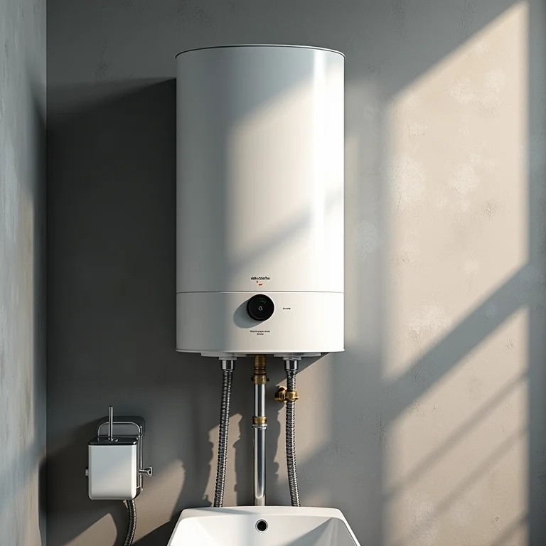Aquecedor de água moderno com conexões para ducha higiênica