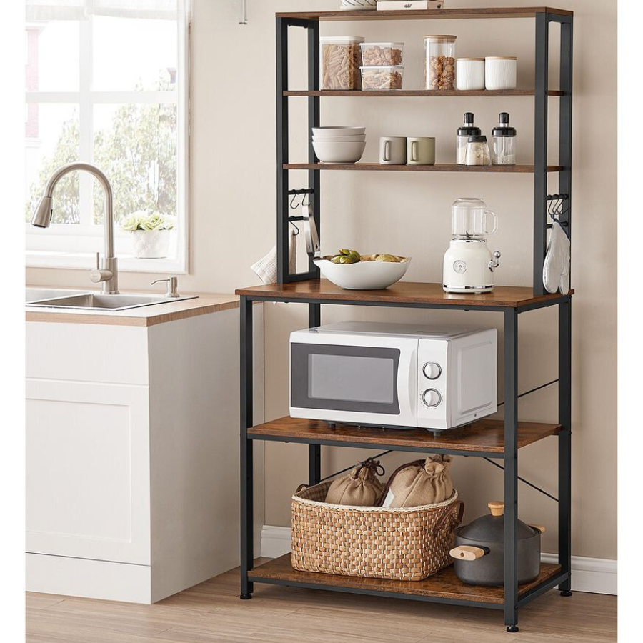 Armário de Cozinha de Madeira com Prateleiras Abertas: Funcionalidade e Estilo Industrial - inspiração