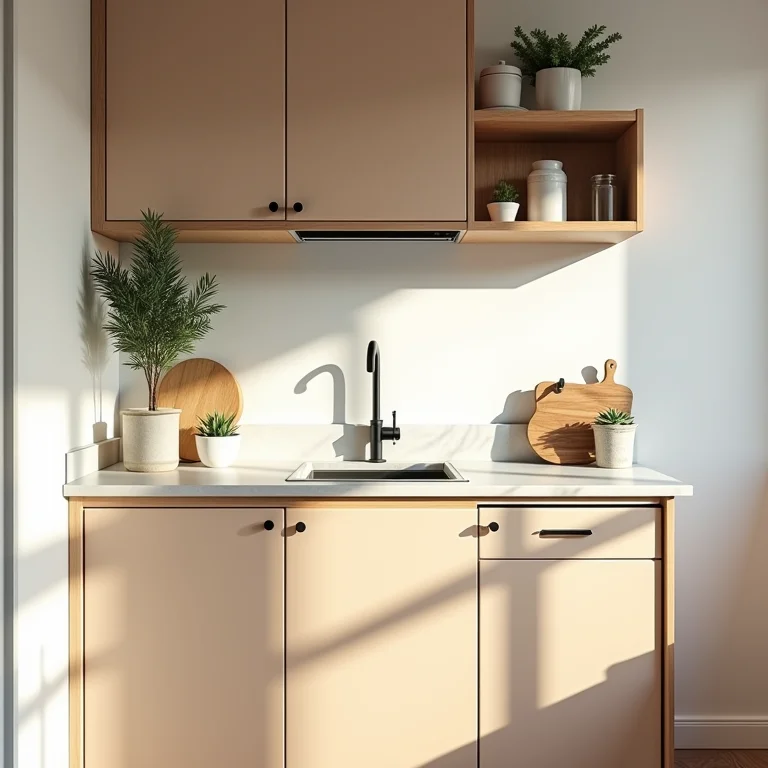 Armário de cozinha pequeno ideal para apartamentos alugados.