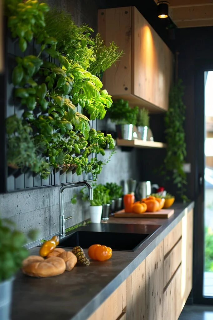 Armários de Cozinha com Prateleiras Abertas e Plantas: Natureza e Frescor na Sua Cozinha - inspiração