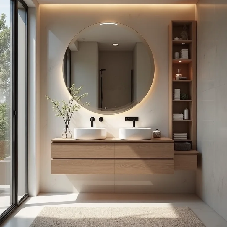 Armário suspenso em banheiro pequeno