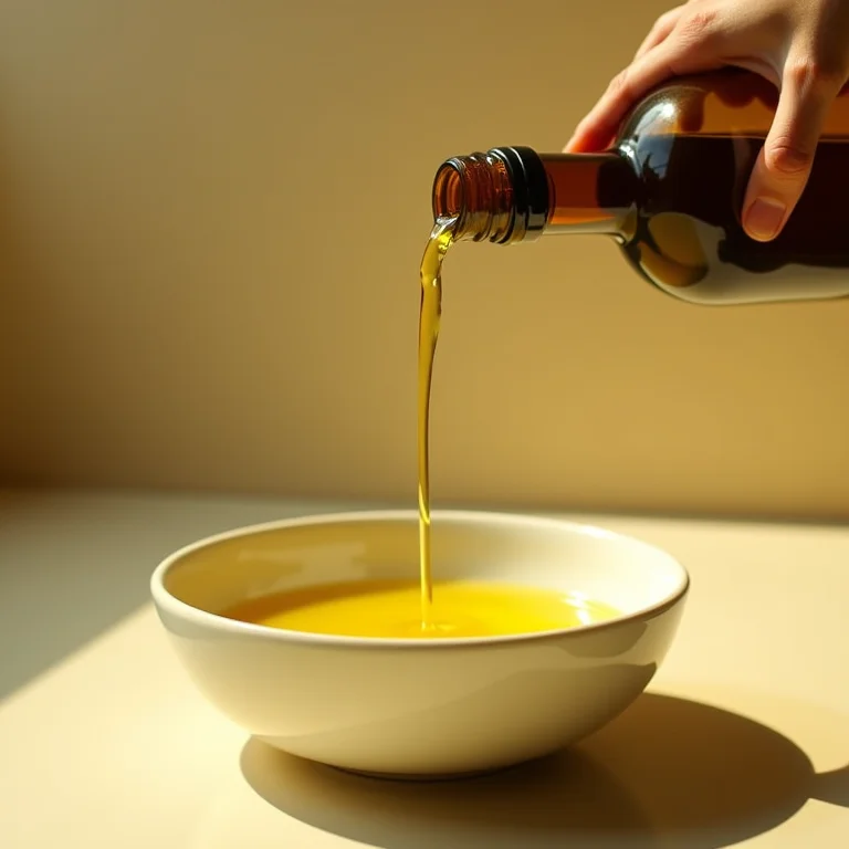 Azeite extra virgem sendo derramado em um bowl.