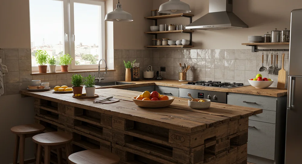 Bancada de Cozinha com Pallets: Solução Criativa, Econômica e Original - inspiração