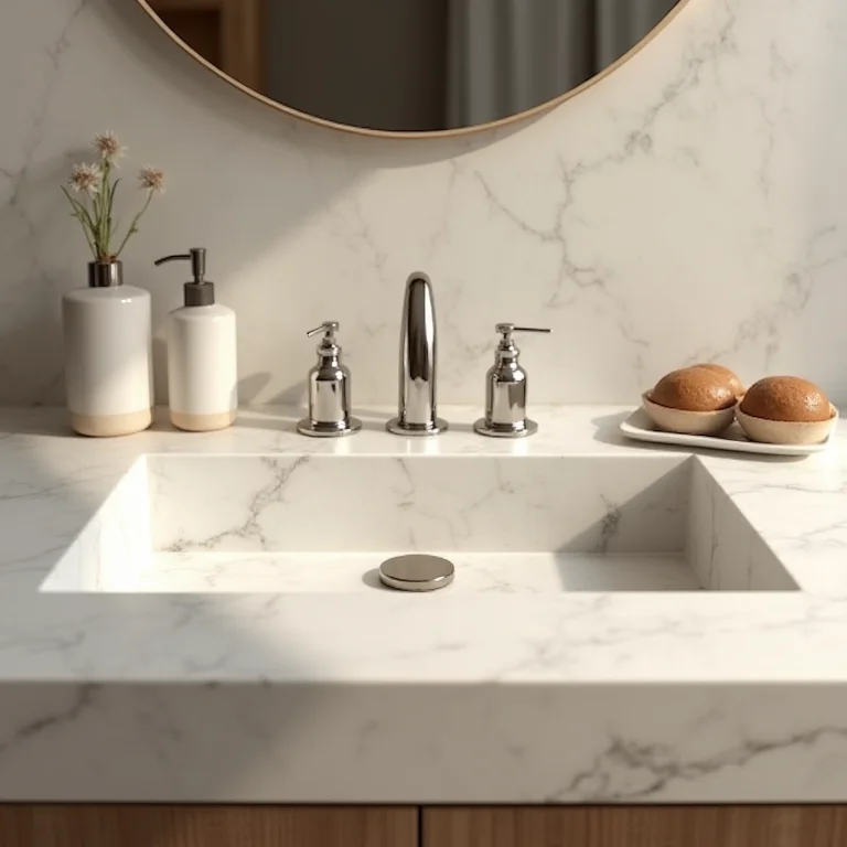 Bancada de porcelanato natural