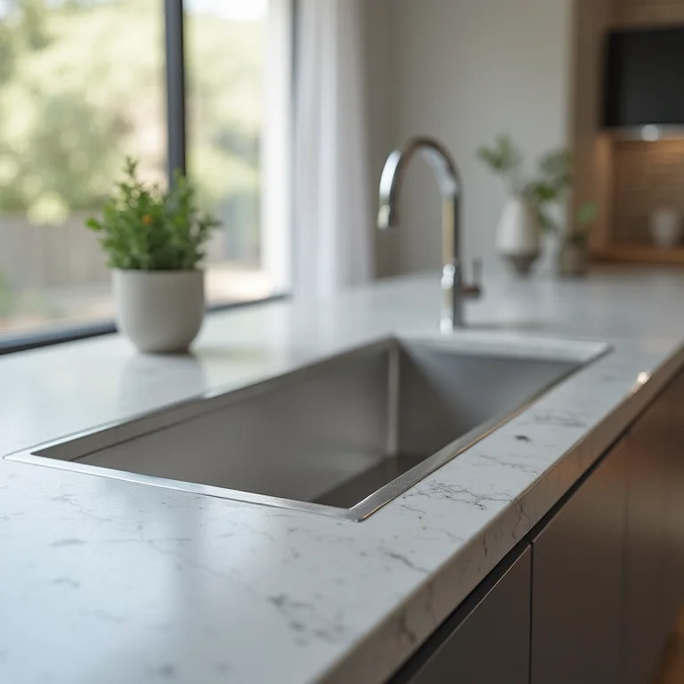 Bancada lisa de inox.