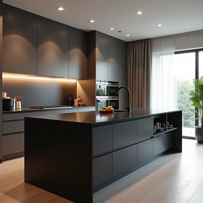 Bancada preta como ponto focal moderno