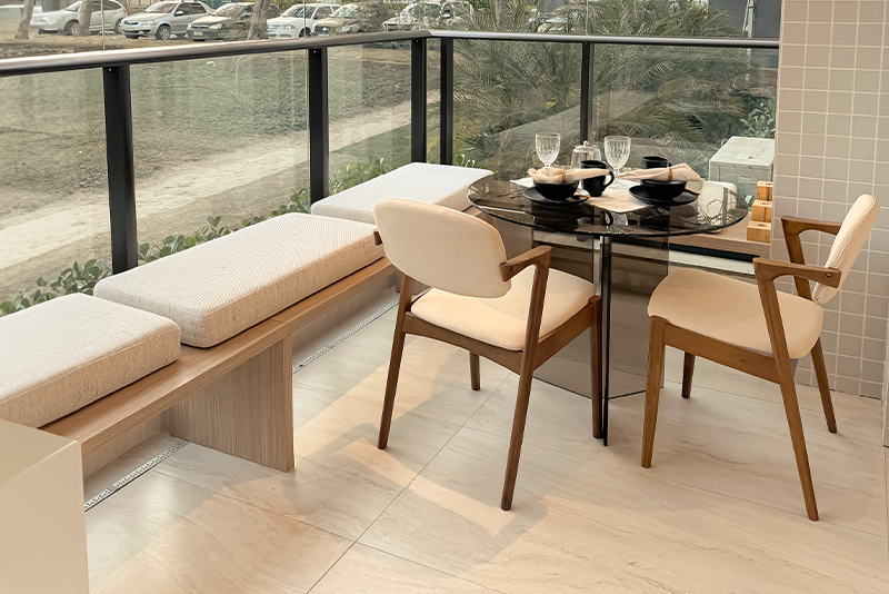 Banco de Varanda Iluminado com LED: Ambiente Moderno e Acolhedor - ideia