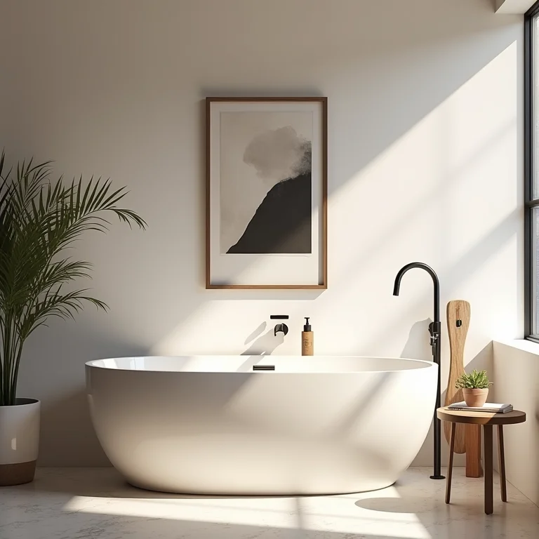 Banheiro com investimento em arte e design.