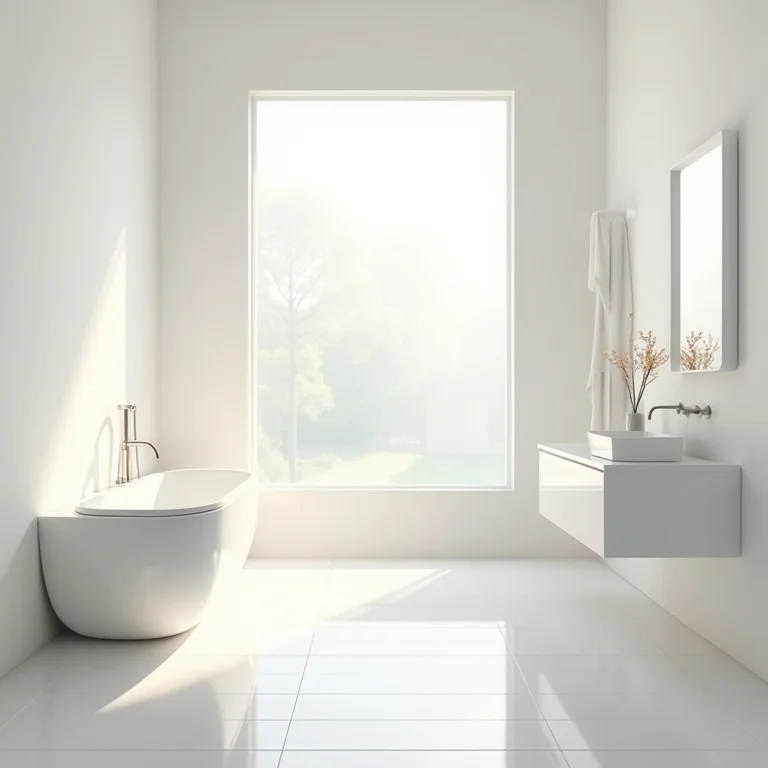 Banheiro com luz natural abundante