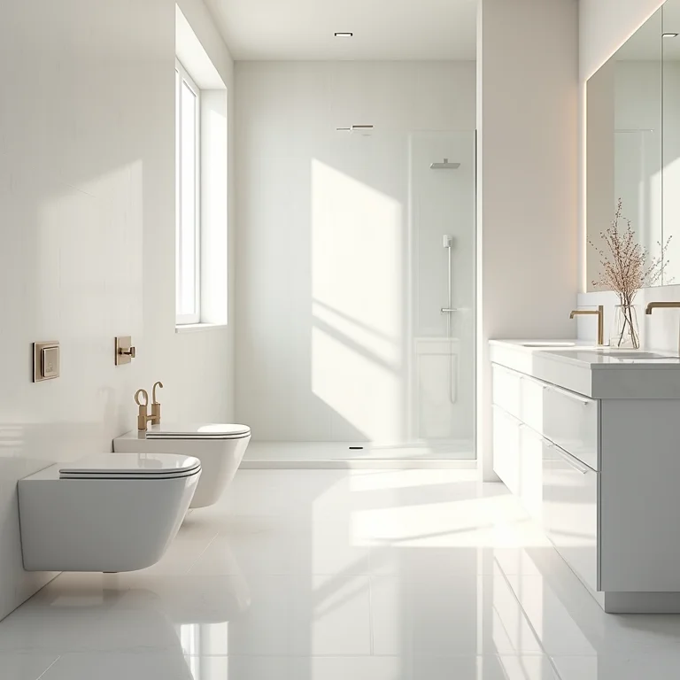 Banheiro com porcelanato polido