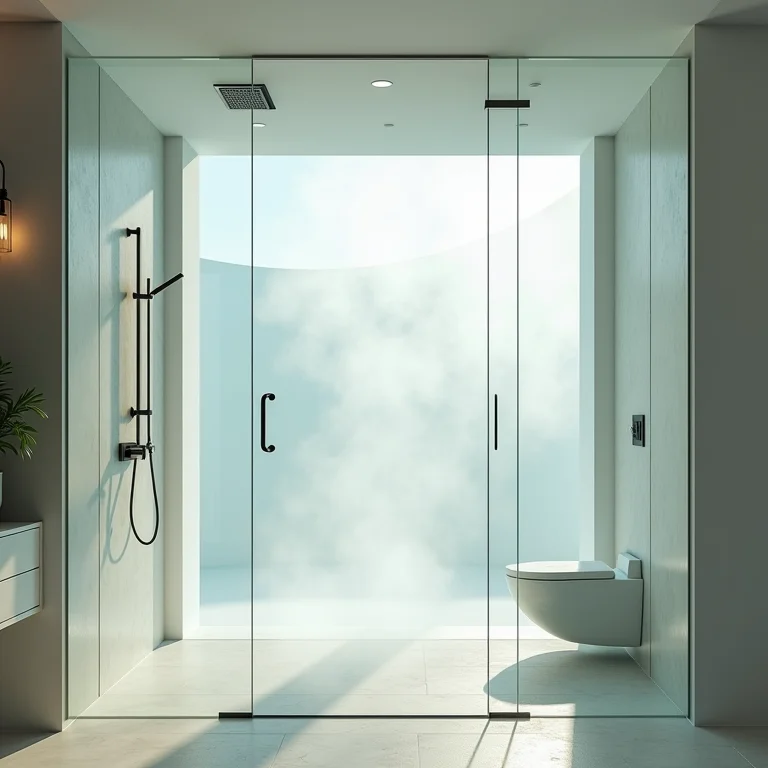 Banheiro espaçoso com box até o teto