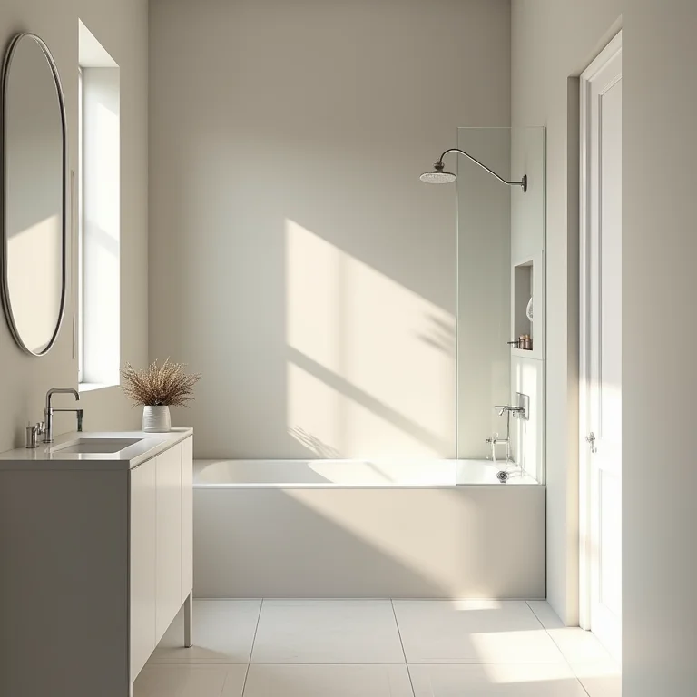 Banheiro moderno com paredes impecáveis após anos