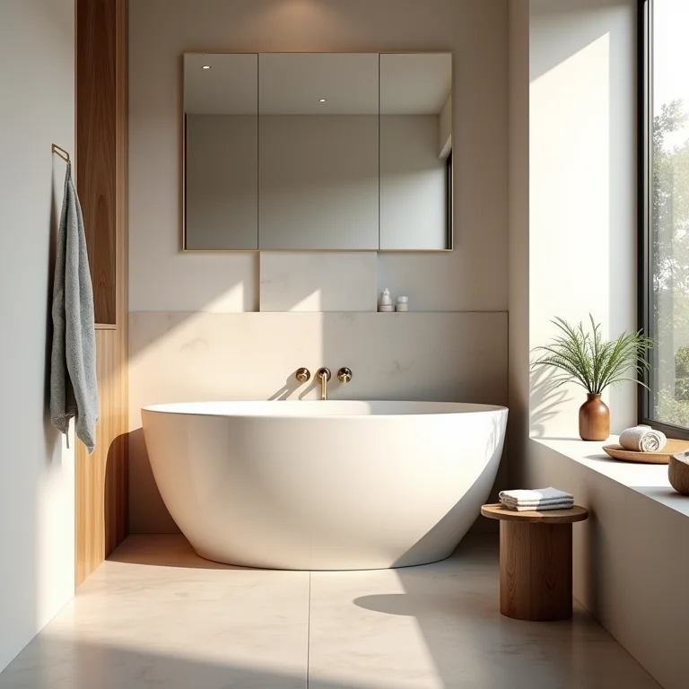 Banheiro pequeno com design sustentável e inteligente