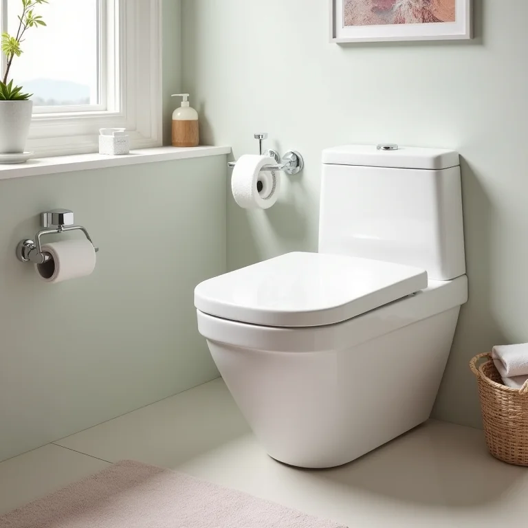 Banheiro seguro para crianças com acessórios de proteção