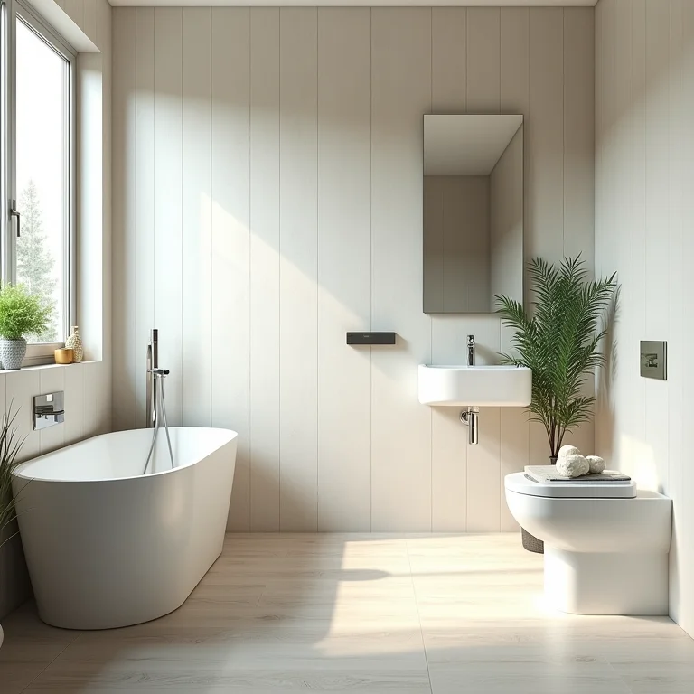 Banheiro sem elementos naturais