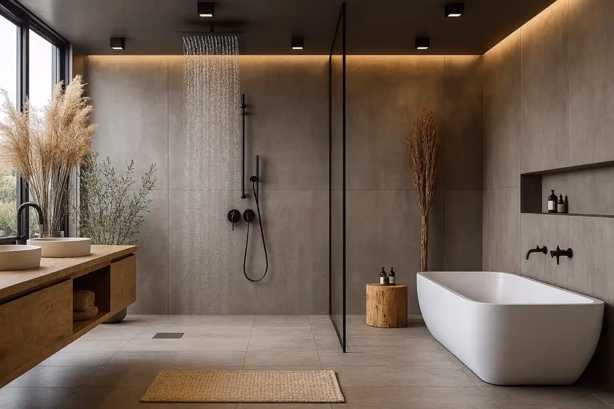 Banheiro Simples com Azulejos Geométricos: Modernidade ao Seu Alcance - detalhe