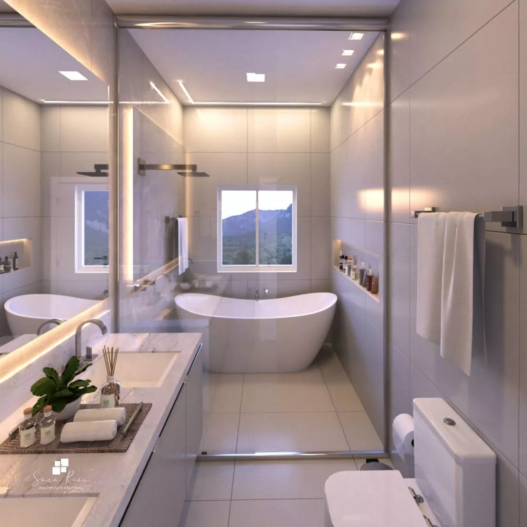 Banheiros Pequenos com Banheira: Otimização Inteligente do Espaço - detalhe
