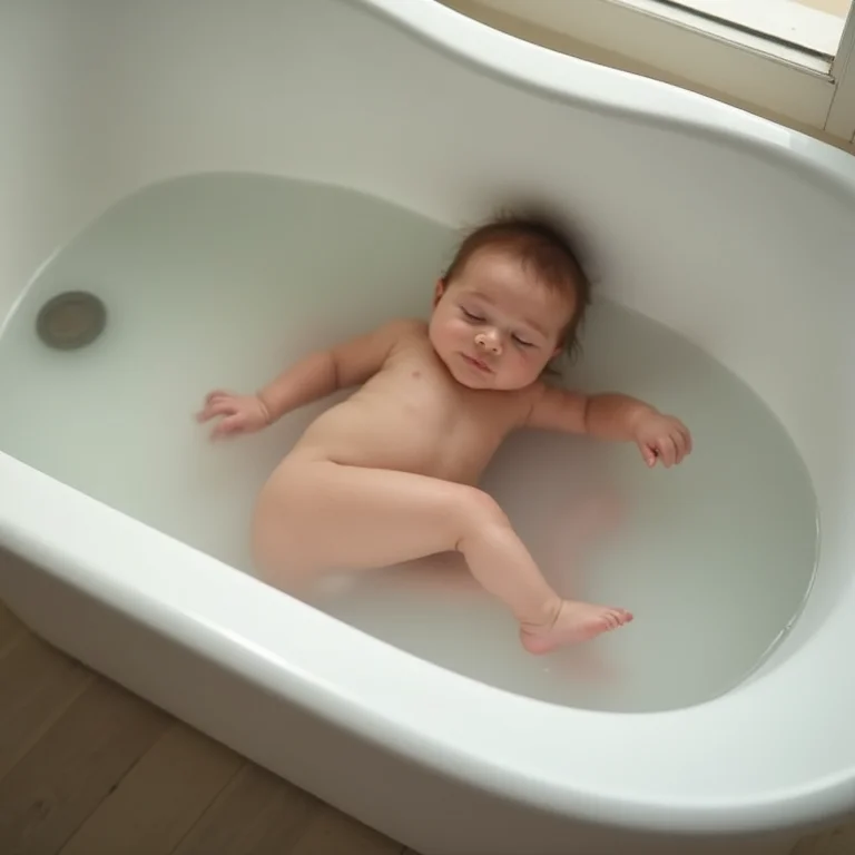 Bebê relaxando na banheira Millenia.
