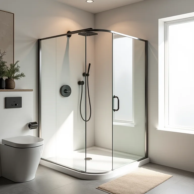 Box de canto para otimizar espaço em banheiro pequeno