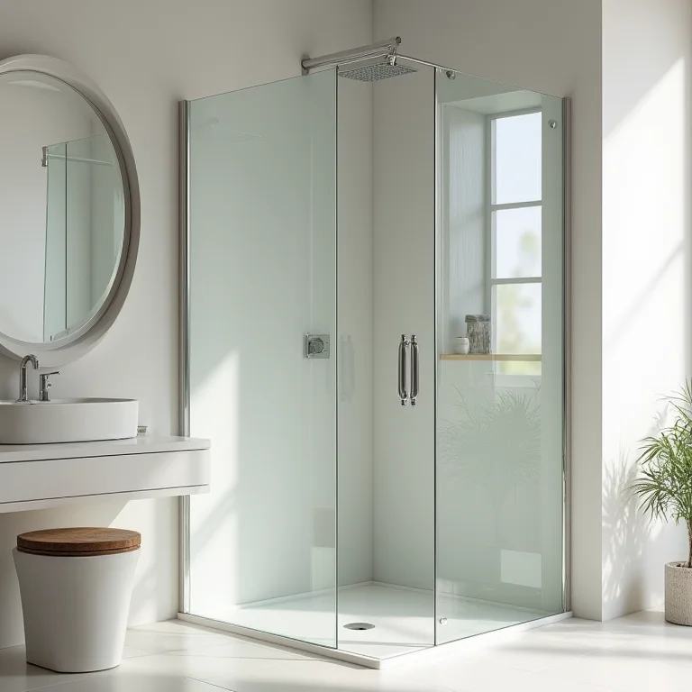 Box de vidro que amplia o banheiro pequeno.