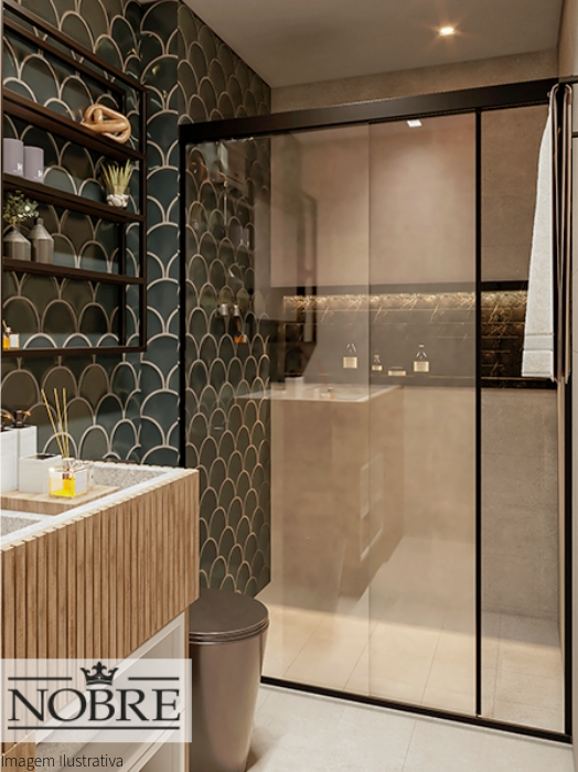 Box Elegante com Detalhes em Preto Fosco: Sofisticação Minimalista - detalhe