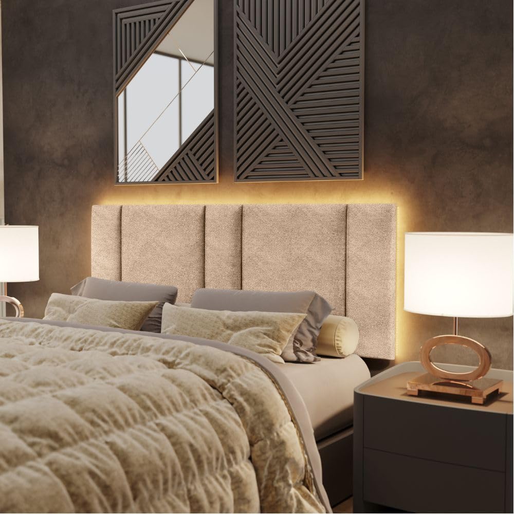 Cabeceira Aconchegante com Tecido Bouclê - inspiração