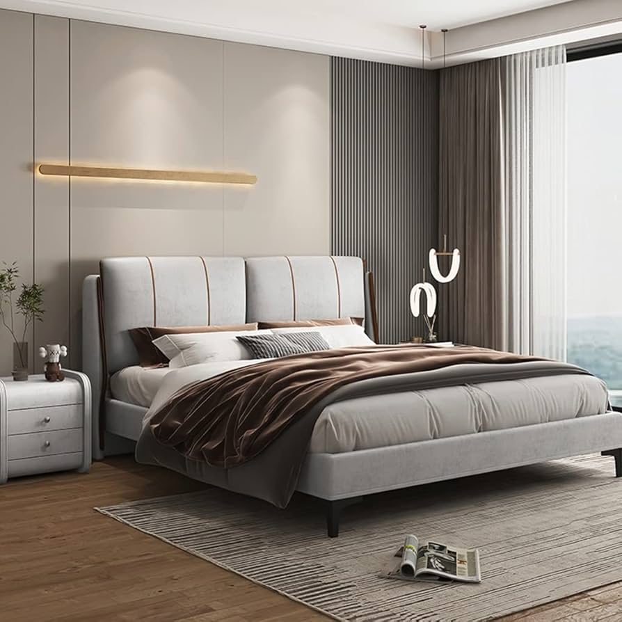 Cabeceira Estofada em Linho: Elegância Minimalista para um Quarto Moderno - inspiração