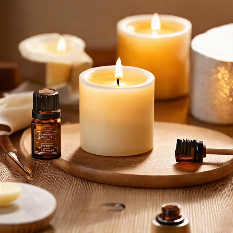 Calculando a proporção ideal de cera e essência para velas decorativas.