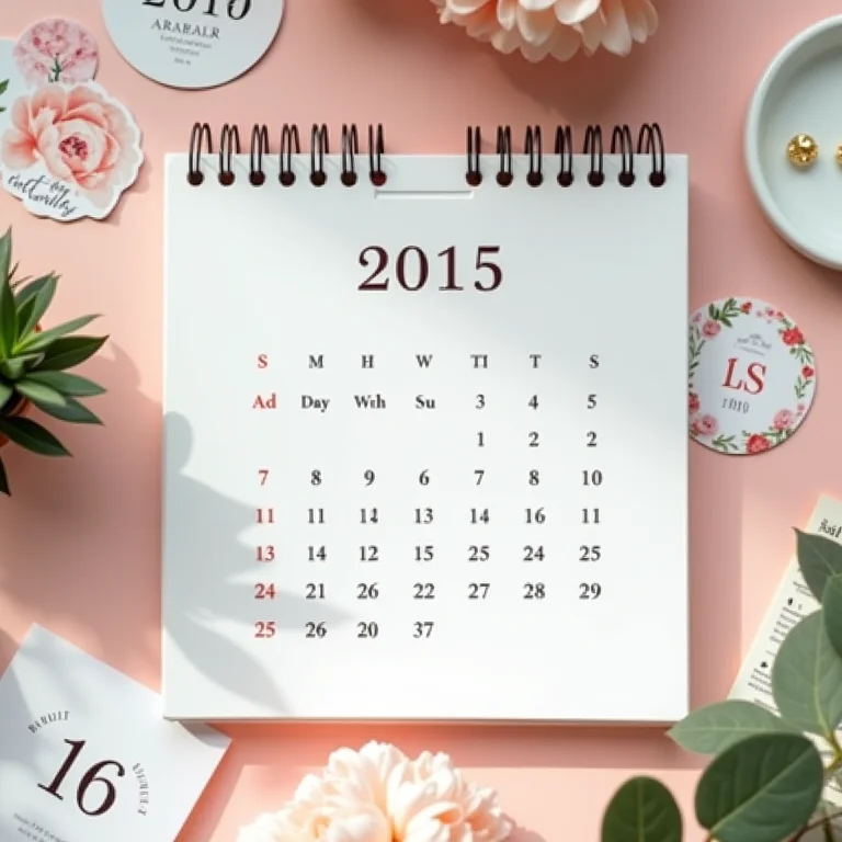 Calendário moderno marcando a data e hora do chá de panela