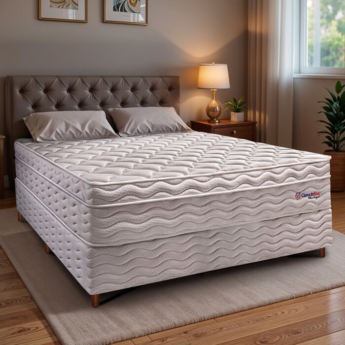 Cama Box Repaginada com Tecido Aconchegante - detalhe