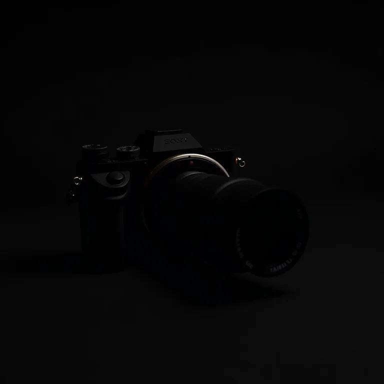 Câmera Sony Alpha a7S III em fundo escuro.