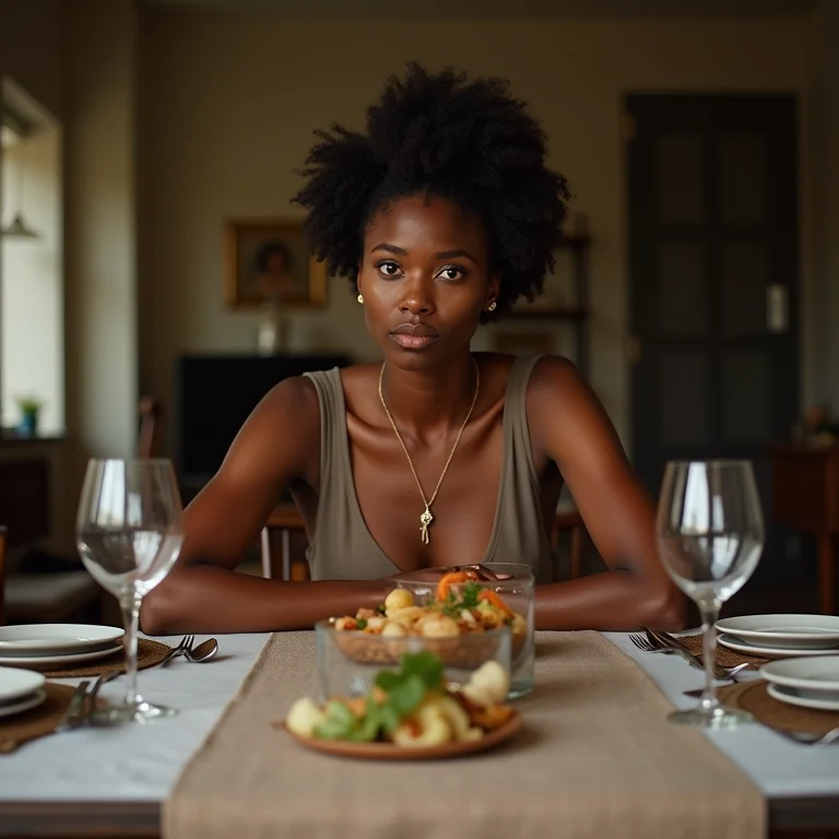 Caminho de mesa curto demais em mesa de jantar.