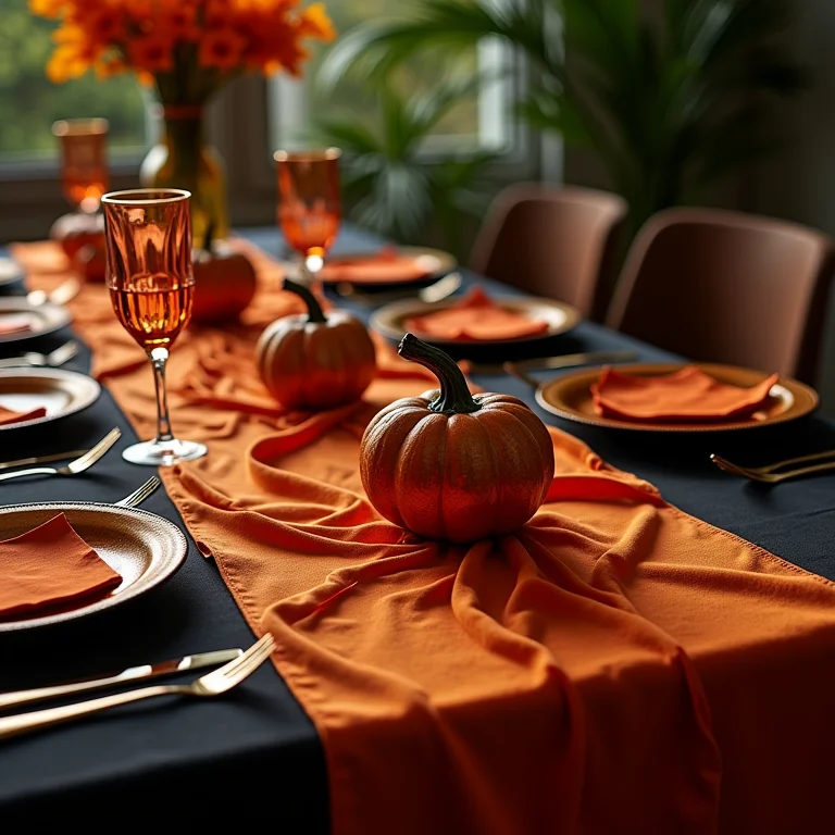 Caminho de mesa temático exagerado.