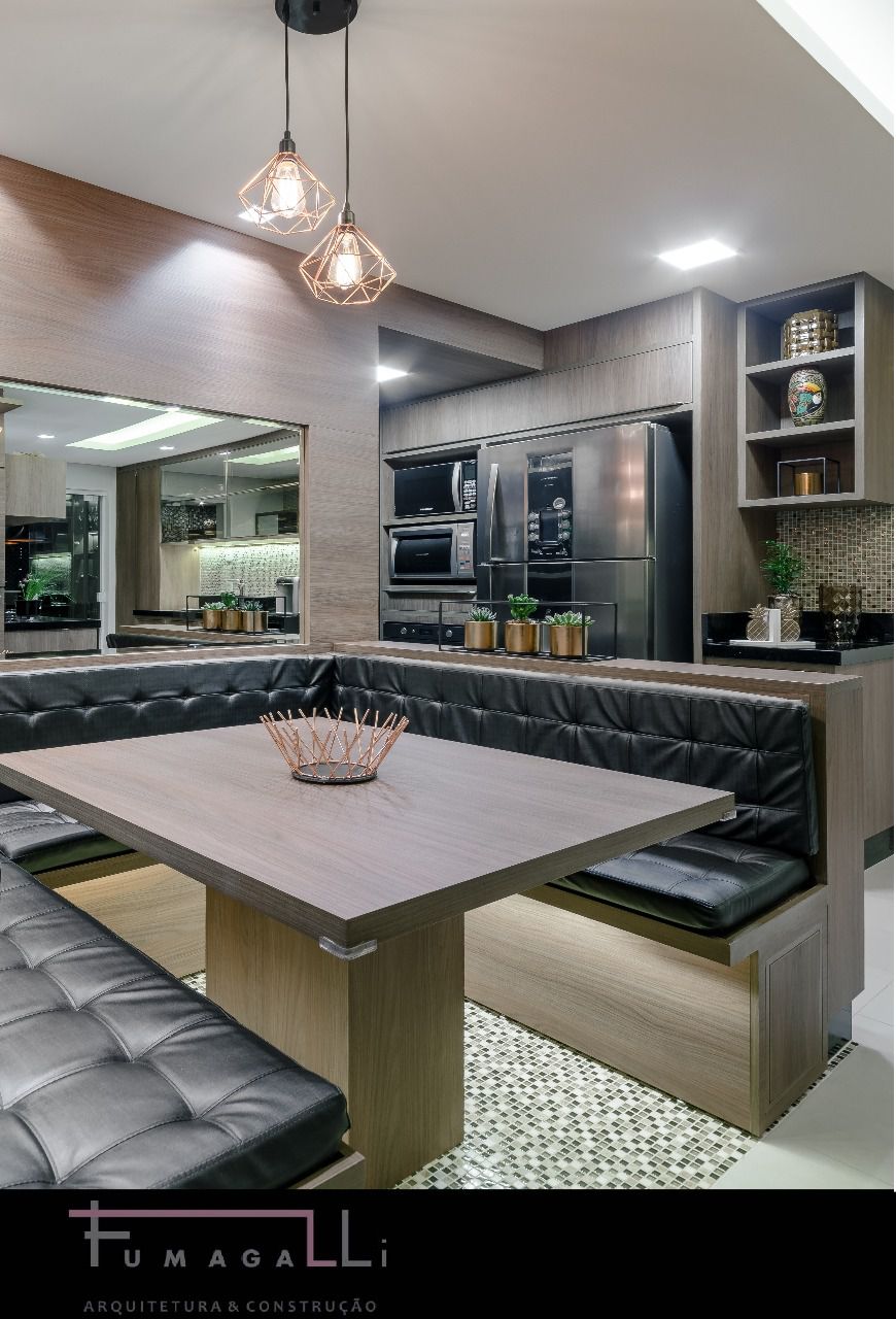 Canto Alemão Planejado com Iluminação Embutida e Fitas de LED - ideia