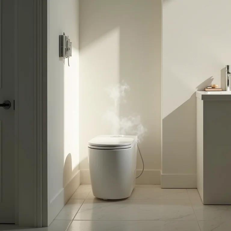 Canto de banheiro com umidificador e vapor