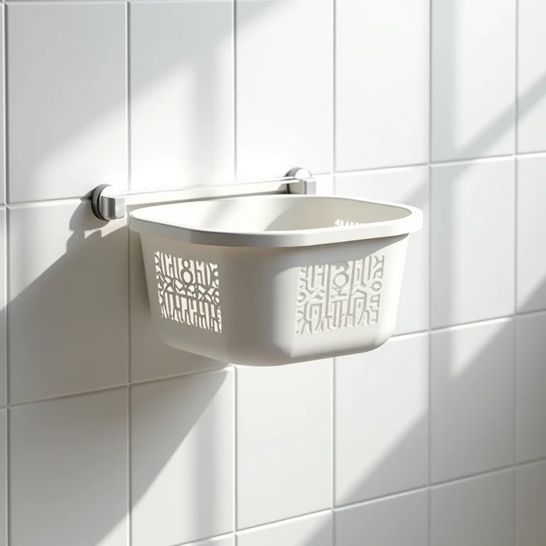 Cesto de roupa suja de parede com fixação segura