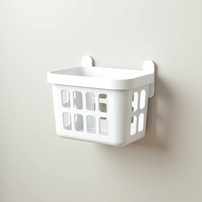 Cesto de roupa suja de parede otimizando o espaço