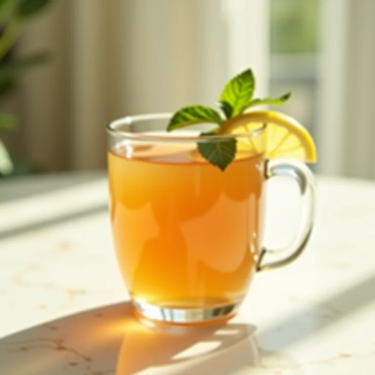 Chá de maracujá com limão e hortelã.