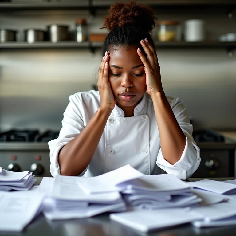 Chef preocupada com custos em cozinha industrial