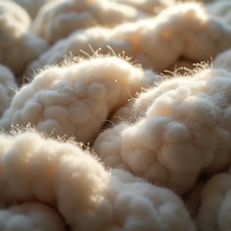 Close-up da textura de uma manta acústica de lã de rocha