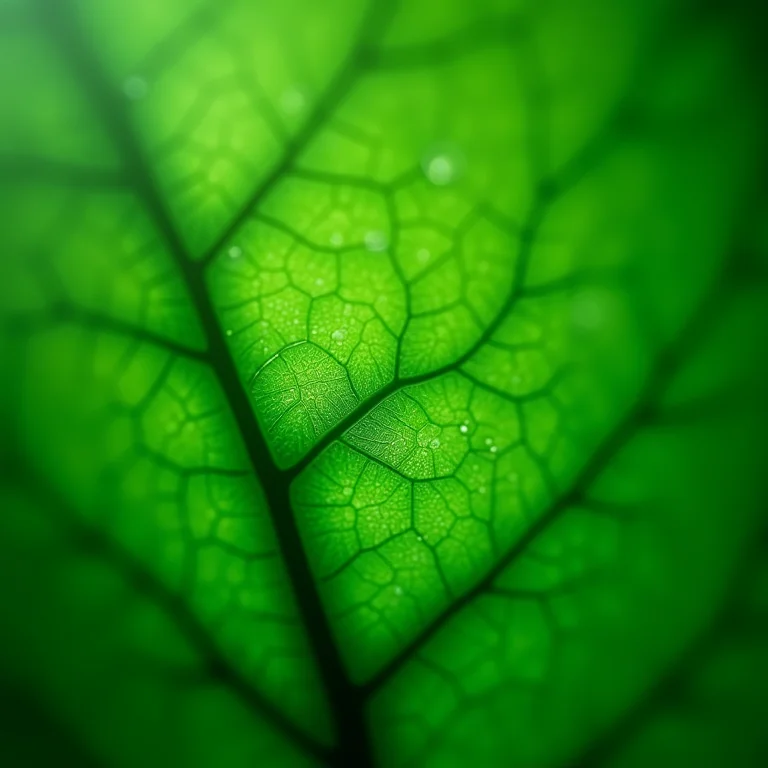 Close-up detalhado de folha de maracujá.