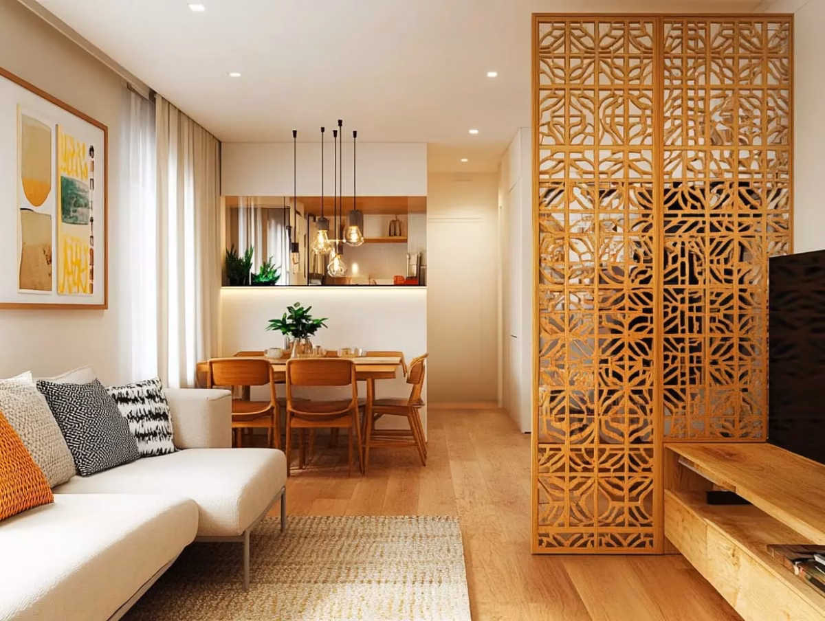 Cobogó de Madeira: Aconchego e Elegância Natural - detalhe