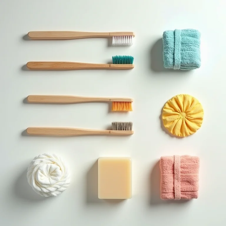 Colagem de itens de banheiro do dia a dia