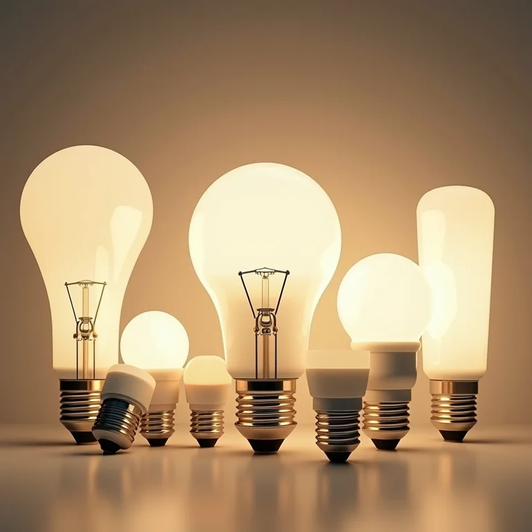 Coleção de lâmpadas LED dimerizáveis em diferentes formatos e estilos