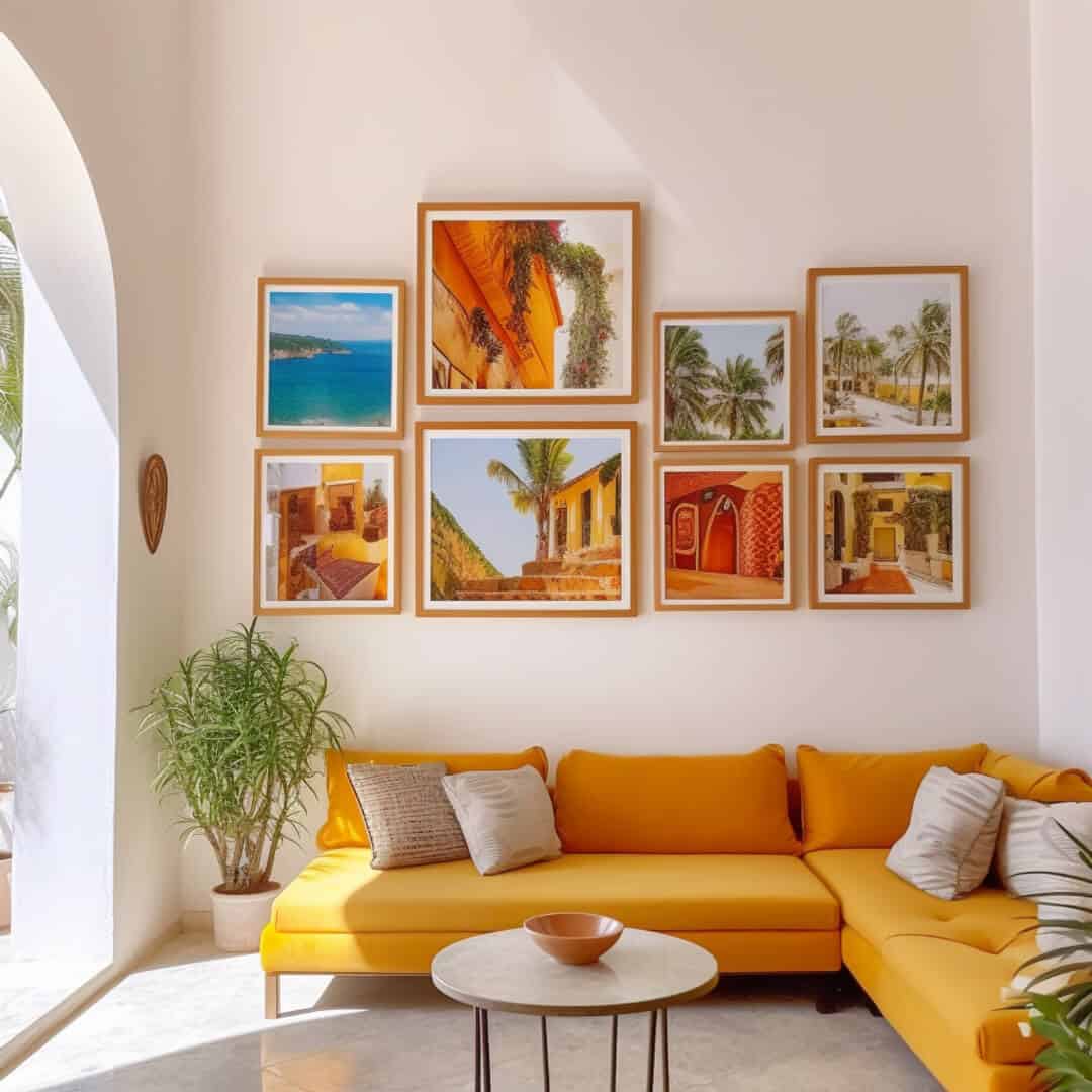 Composição com Quadros e Espelhos: Elegância e Amplitude - ideia