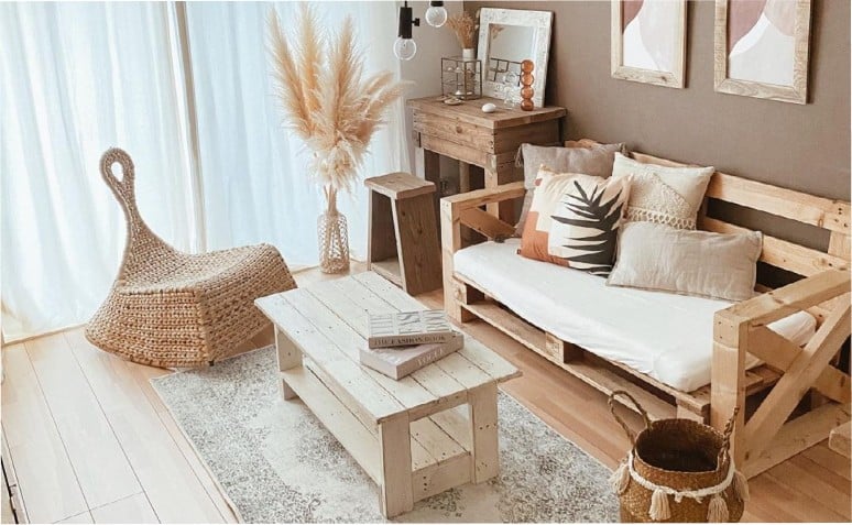 Sala Aconchegante com Pallets Repaginados - inspiração